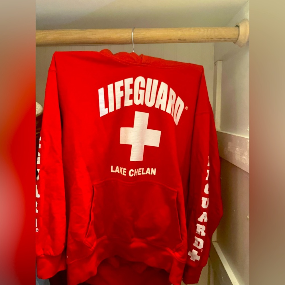 Lifeguard sweatshirt! Red/white